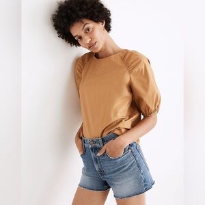 MadeWell Gathered Balloon-Sleeve Top MC771